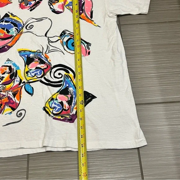 Vintage 90s Multicolor Abstract Geometric Single Stitch Funky Swirl Art - Picture 7 of 7